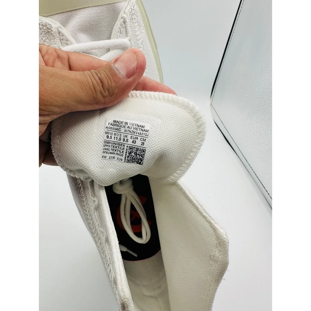 Converse CX High Top White Canvas Sneakers Glow Sole Men's 9.5 Women's 11.5 - Picture 5 of 10